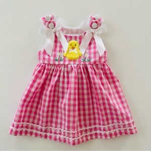 Lil Cactus 6-12 Months Baby Girl Easter Pink Gingham Chic Dress Spring